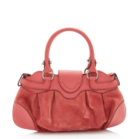 🩷 Salvatore Ferragamo Marisa Gancini Suede large purse pink - Picture 2 of 15